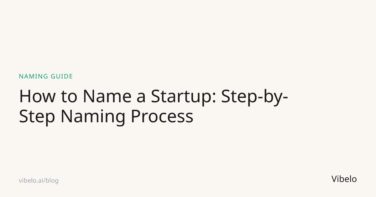 How to Name a Startup: Step-by-Step Naming Process